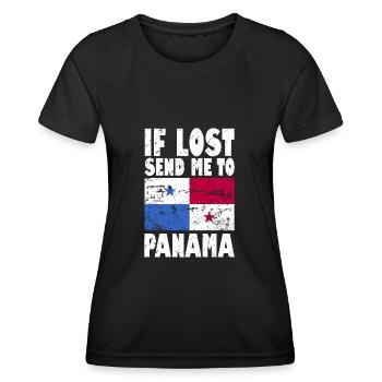 Drapeau du Panama - T-shirt sport Femme - noir - Devant - AI Model Female 172 light (172cm)