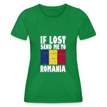 Slogan du drapeau roumain - T-shirt sport Femme - vert - Devant - AI Model Female 172 dark (172cm)