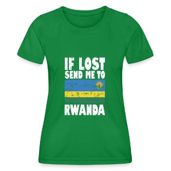 Rwanda Flagge Spruch - Frauen Funktions-T-Shirt - Kelly Green - Vorne - AI Model Female 172 dark (172cm)