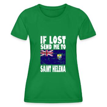 Saint Helena Flag Saying - Women's Functional T-Shirt - kelly green - Front - AI Model Female 172 dark (172cm)