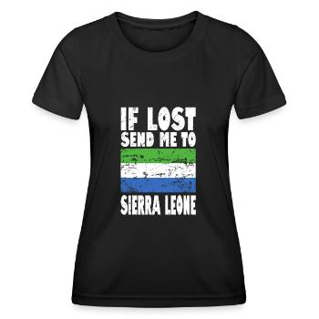 Sierra Leone Flagge Spruch - Frauen Funktions-T-Shirt - Schwarz - Vorne - AI Model Female 172 light (172cm)