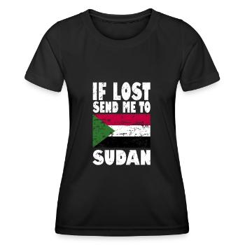 Sudan Flagge Spruch - Frauen Funktions-T-Shirt - Schwarz - Vorne - AI Model Female 172 light (172cm)