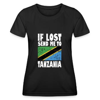 Drapeau de la Tanzanie - T-shirt sport Femme - noir - Devant - AI Model Female 172 light (172cm)