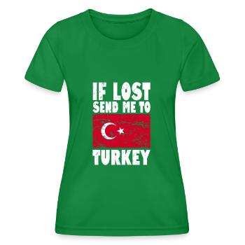 Drapeau de la Turquie - T-shirt sport Femme - vert - Devant - AI Model Female 172 dark (172cm)