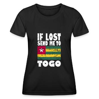 Drapeau du Togo - T-shirt sport Femme - noir - Devant - AI Model Female 172 light (172cm)