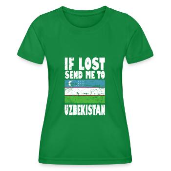 Drapeau de l’Ouzbékistan - T-shirt sport Femme - vert - Devant - AI Model Female 172 dark (172cm)