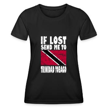 Drapeau de Trinité-et-Tobago - T-shirt sport Femme - noir - Devant - AI Model Female 172 light (172cm)