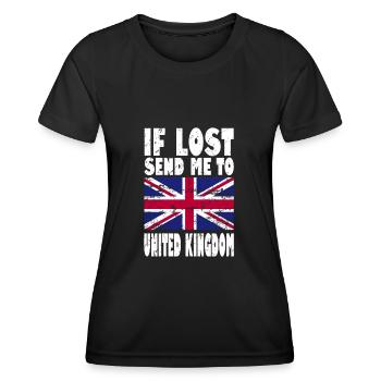 UK Flagge Spruch - Frauen Funktions-T-Shirt - Schwarz - Vorne - AI Model Female 172 light (172cm)