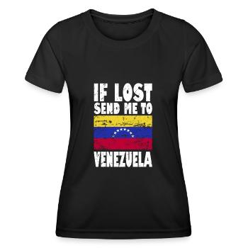 Drapeau du Venezuela - T-shirt sport Femme - noir - Devant - AI Model Female 172 light (172cm)