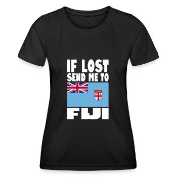 Fiji Flagge Spruch - Frauen Funktions-T-Shirt - Schwarz - Vorne - AI Model Female 172 light (172cm)