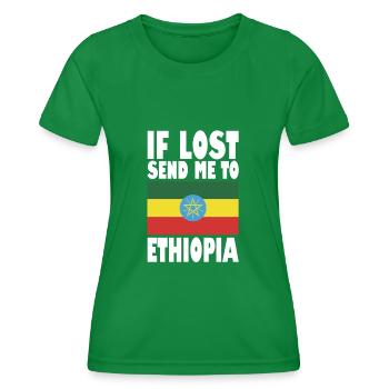 Drapeau de l’Éthiopie - T-shirt sport Femme - vert - Devant - AI Model Female 172 dark (172cm)