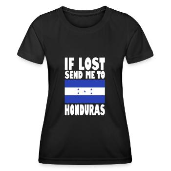 Honduras Flagge Spruch - Frauen Funktions-T-Shirt - Schwarz - Vorne - AI Model Female 172 light (172cm)