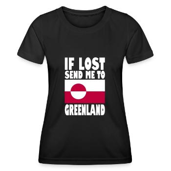 Drapeau du Groenland - T-shirt sport Femme - noir - Devant - AI Model Female 172 light (172cm)