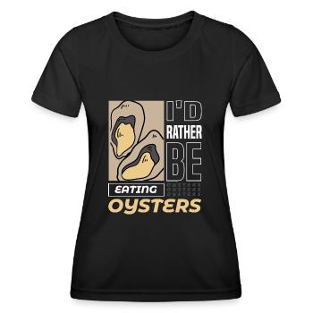 Huîtres Seafood Chef Funny Saying Ocean - T-shirt sport Femme - noir - Devant - AI Model Female 172 light (172cm)