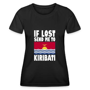 Kiribati Flagge Spruch - Frauen Funktions-T-Shirt - Schwarz - Vorne - AI Model Female 172 light (172cm)