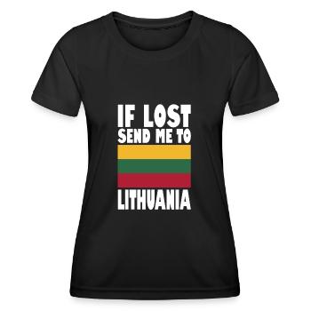 Drapeau de la Lituanie - T-shirt sport Femme - noir - Devant - AI Model Female 172 light (172cm)