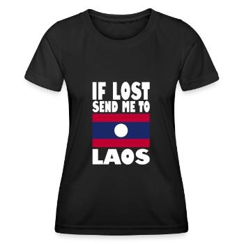Drapeau du Laos - T-shirt sport Femme - noir - Devant - AI Model Female 172 light (172cm)