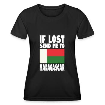 Drapeau de Madagascar - T-shirt sport Femme - noir - Devant - AI Model Female 172 light (172cm)