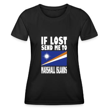 Marshallinseln Flagge Spruch - Frauen Funktions-T-Shirt - Schwarz - Vorne - AI Model Female 172 light (172cm)