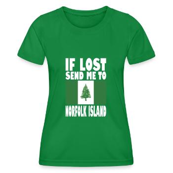 Norfolk Island Flag Saying - Women's Functional T-Shirt - kelly green - Front - AI Model Female 172 dark (172cm)
