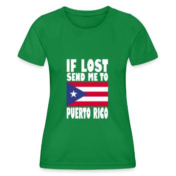 PUERTO RICO Drapeau Disant - T-shirt sport Femme - vert - Devant - AI Model Female 172 dark (172cm)