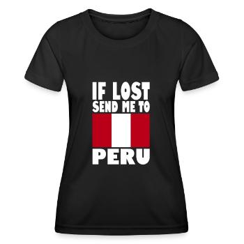 Drapeau du Pérou - T-shirt sport Femme - noir - Devant - AI Model Female 172 light (172cm)