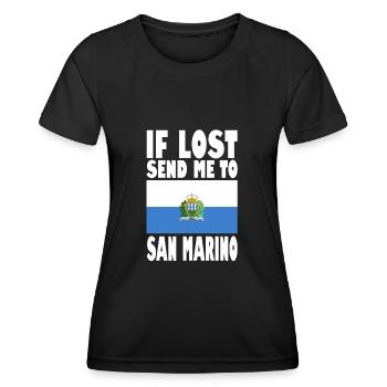 Drapeau de Saint-Marin - T-shirt sport Femme - noir - Devant - AI Model Female 172 light (172cm)