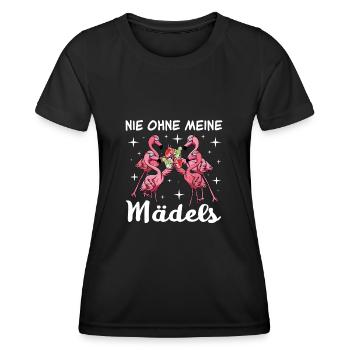 Flamingo Junggesellenabschied Frauen jga Saufen - Frauen Funktions-T-Shirt - Schwarz - Vorne - AI Model Female 172 light (172cm)