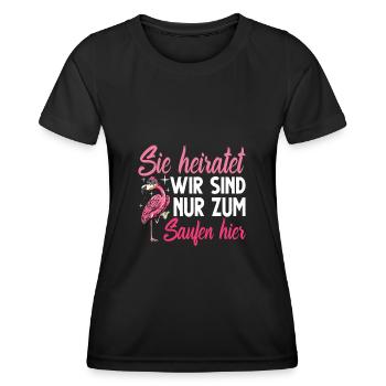 Flamingo Junggesellenabschied Frauen jga Saufen - Frauen Funktions-T-Shirt - Schwarz - Vorne - AI Model Female 172 light (172cm)