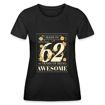 Septembre 1962 - cadeau du 60e anniversaire. Génial. - T-shirt sport Femme - noir - Devant - AI Model Female 172 light (172cm)