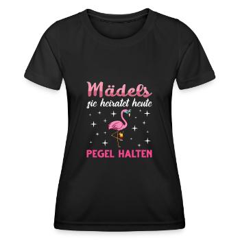 Flamingo Junggesellenabschied Frauen jga Saufen - Frauen Funktions-T-Shirt - Schwarz - Vorne - AI Model Female 172 light (172cm)