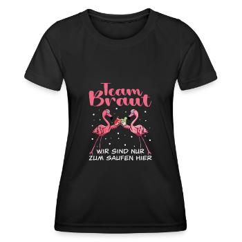 Flamingo Junggesellenabschied Frauen jga Saufen - Frauen Funktions-T-Shirt - Schwarz - Vorne - AI Model Female 172 light (172cm)