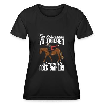 Voltigieren - Frauen Funktions-T-Shirt - Schwarz - Vorne - AI Model Female 172 light (172cm)