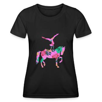 Voltigieren - Frauen Funktions-T-Shirt - Schwarz - Vorne - AI Model Female 172 light (172cm)