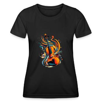 Geiger Geige Geigenmusik Kunst Geigenspieler - Frauen Funktions-T-Shirt - Schwarz - Vorne - AI Model Female 172 light (172cm)