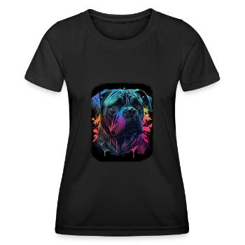 Majestätische Cane Corso Porträts Kunst - Frauen Funktions-T-Shirt - Schwarz - Vorne - AI Model Female 172 light (172cm)