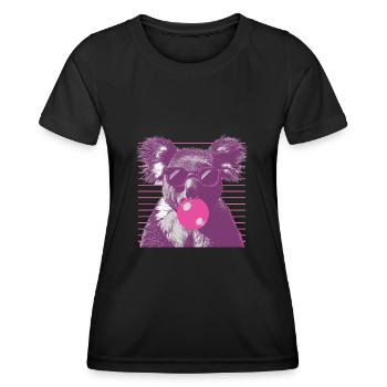 Koala mit Sonnenbrille Bubblegum für einen - Frauen Funktions-T-Shirt - Schwarz - Vorne - AI Model Female 172 light (172cm)