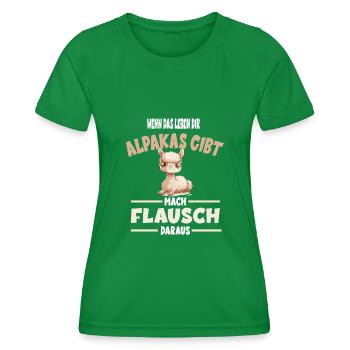 Wenn Das Leben Dir Alpakas Gibt Mach Flausch - Frauen Funktions-T-Shirt - Kelly Green - Vorne - AI Model Female 172 dark (172cm)