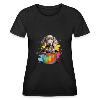Weimaraner Hund Hunderasse - Frauen Funktions-T-Shirt - Schwarz - Vorne - AI Model Female 172 light (172cm)