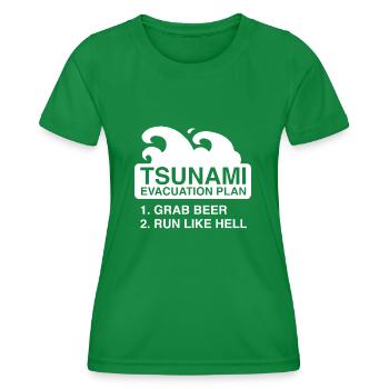 Plan d’évacuation après le tsunami - T-shirt sport Femme - vert - Devant - AI Model Female 172 dark (172cm)