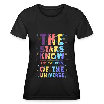 Sterne Raumschiff Galaxie - Frauen Funktions-T-Shirt - Schwarz - Vorne - AI Model Female 172 light (172cm)
