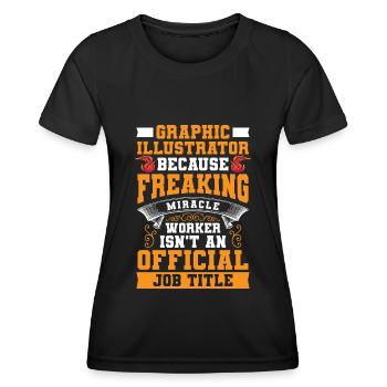 Dessinateur concepteur Dessin - T-shirt sport Femme - noir - Devant - AI Model Female 172 light (172cm)