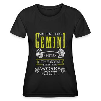 Zwilling Tierkreiszeichen Element - Frauen Funktions-T-Shirt - Schwarz - Vorne - AI Model Female 172 light (172cm)