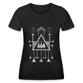 Runes, Symbols, Religion, Spiritual - Women's Functional T-Shirt - black - Front - AI Model Female 172 light (172cm)
