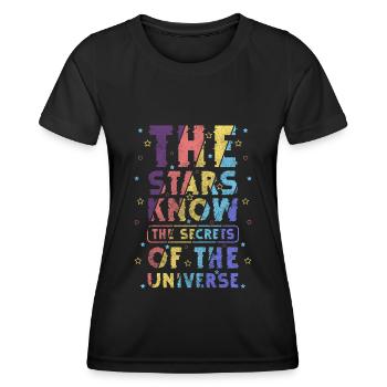 Astronaut Raumschiff Raumfahrt - Frauen Funktions-T-Shirt - Schwarz - Vorne - AI Model Female 172 light (172cm)