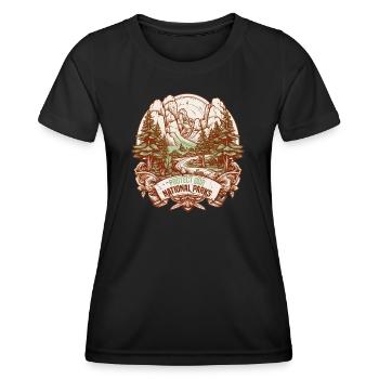 protect our national parks - Women's Functional T-Shirt - black - Front - AI Model Female 172 light (172cm)