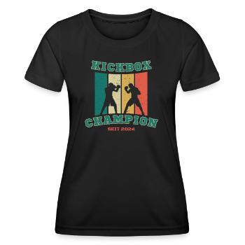 Kickbox Champion seit 2024 - Frauen Funktions-T-Shirt - Schwarz - Vorne - AI Model Female 172 light (172cm)