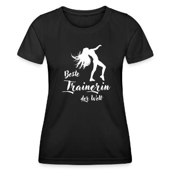 Trainers Gift Best Coach in the World - Women's Functional T-Shirt - black - Front - AI Model Female 172 light (172cm)