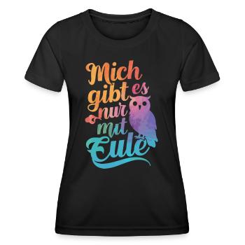 oiseau de nuit hibou hibou oiseau - T-shirt sport Femme - noir - Devant - AI Model Female 172 light (172cm)