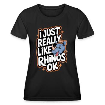 Rhinocéros Rhinocéros - T-shirt sport Femme - noir - Devant - AI Model Female 172 light (172cm)